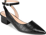 Journee Collection Keefa Croc Embossed Ankle Strap Pump - Wide Width