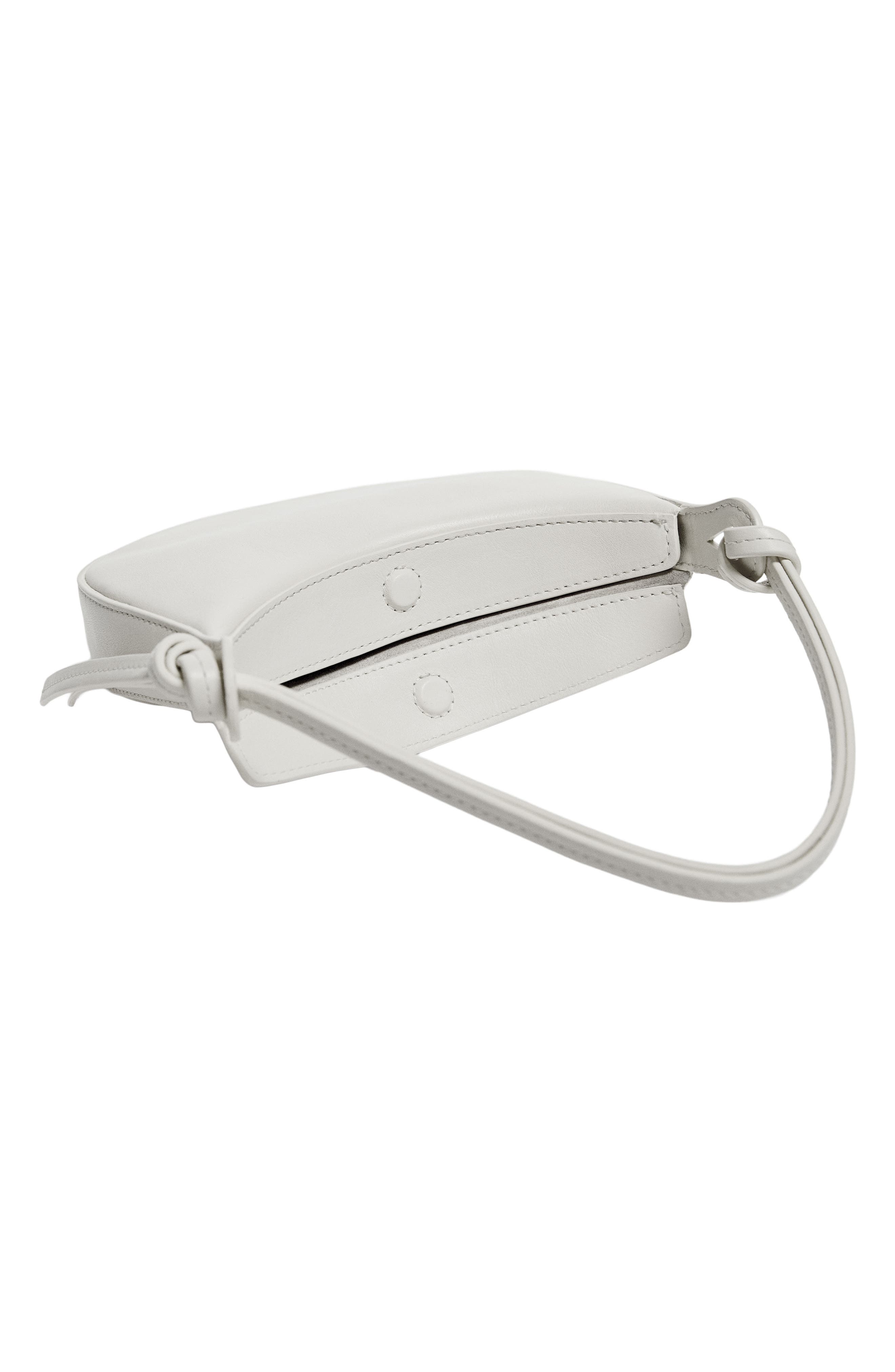 Mini Rosetta Leather Shoulder Bag, Alternate, color, WHITE LEATHER