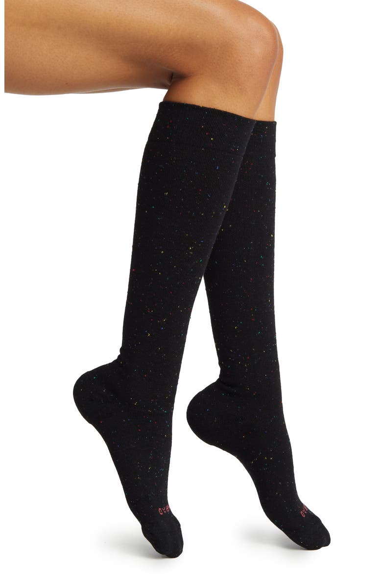 Recycled Cotton Blend Compression Knee Highs, Main, color, GALAXY