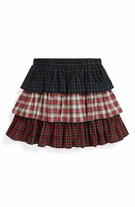 Polo Ralph Lauren Kids' Plaid Tiered Cotton Skirt
