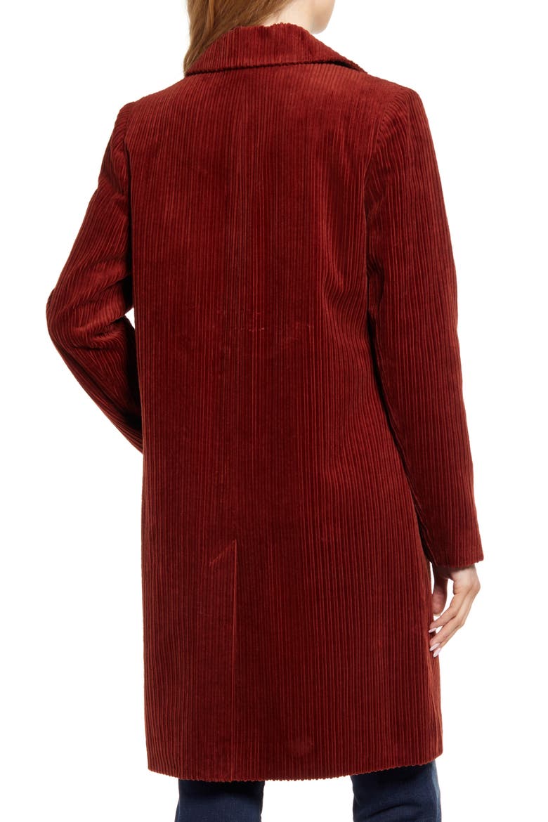 Corduroy Reefer Coat, Alternate, color, RUST