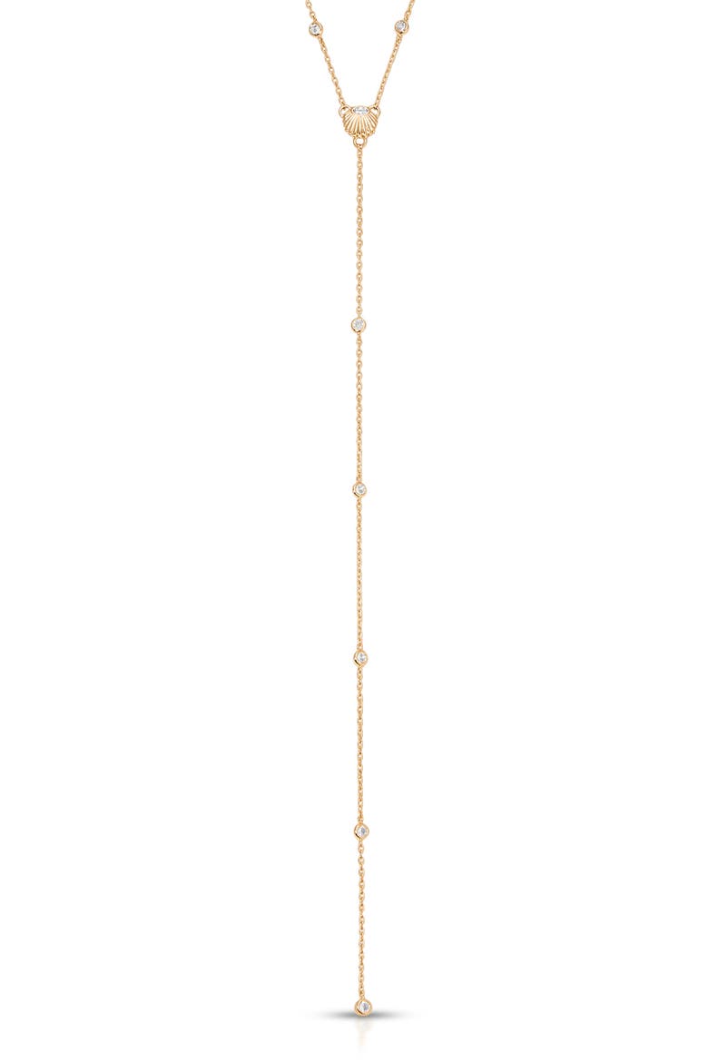 Santorini Shell Y-Necklace, Alternate, color, GOLD