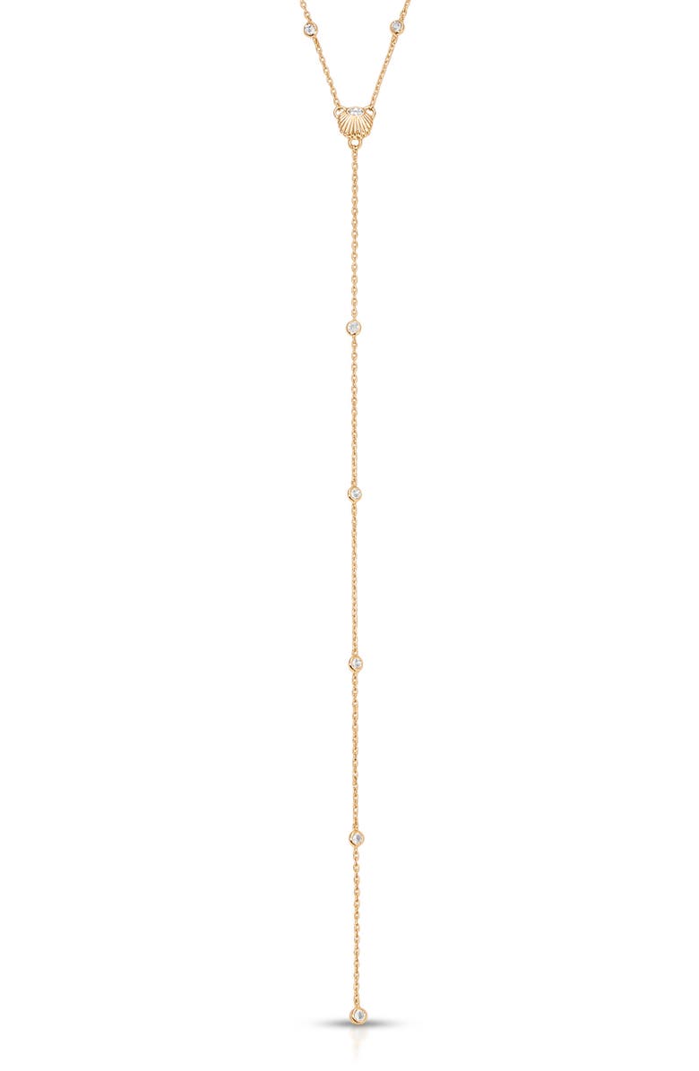 Ettika Santorini Shell Y-Necklace, Alternate, color, Gold