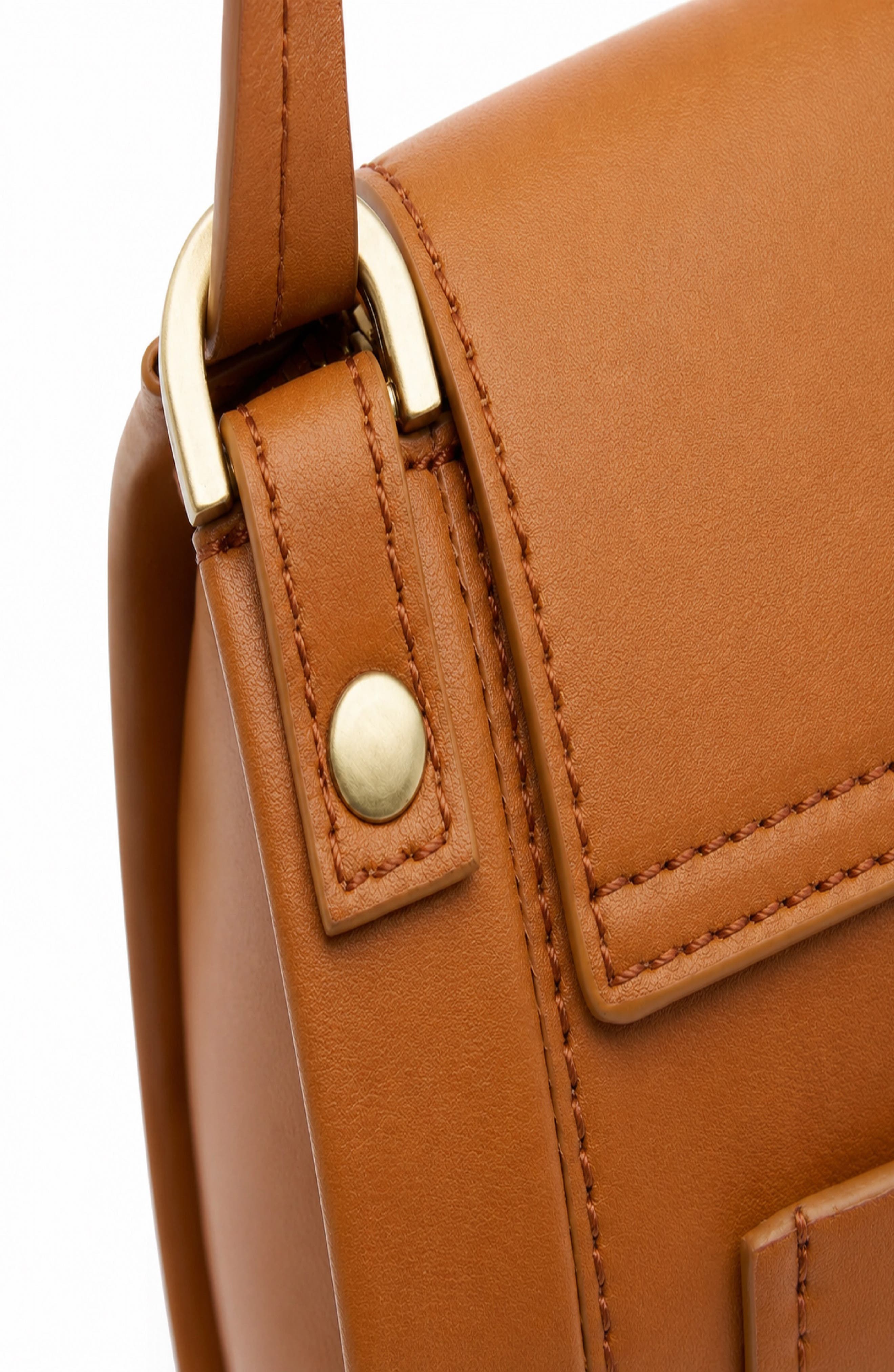 Nora Leather Crossbody Bag, Alternate, color, CARAMEL