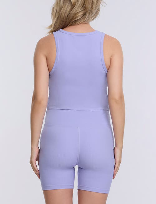 Motherhood Maternity Crew Neck Racerback Cropped Maternity Tank In Sweet Lavender
