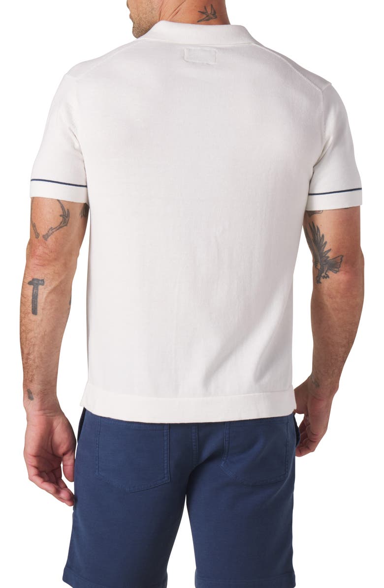 The Normal Brand Robles Tipped Short Sleeve Cotton Knit Button-Up Shirt, Alternate, color, 