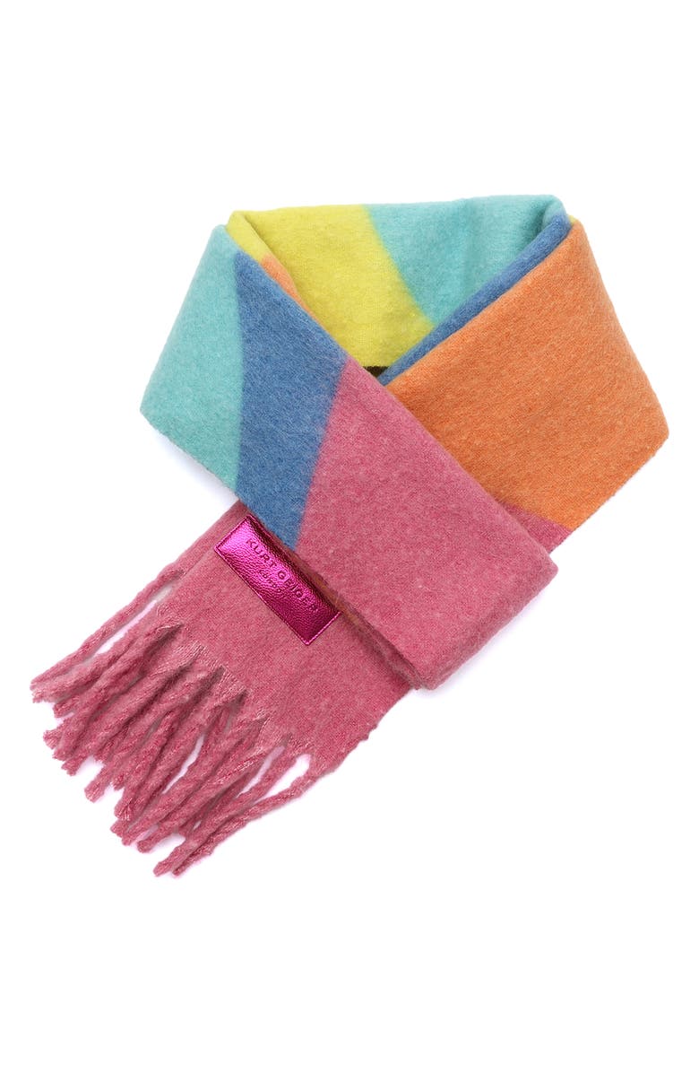 Kurt Geiger London Rainbow Wave Long Scarf, Alternate, color, Classic Rainbow