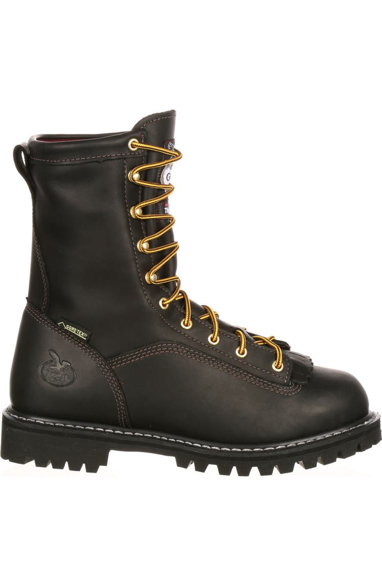 Georgia Boot Lacetotoe Goretex Waterproof 200G Insulated Work Boot, Main, color, Black