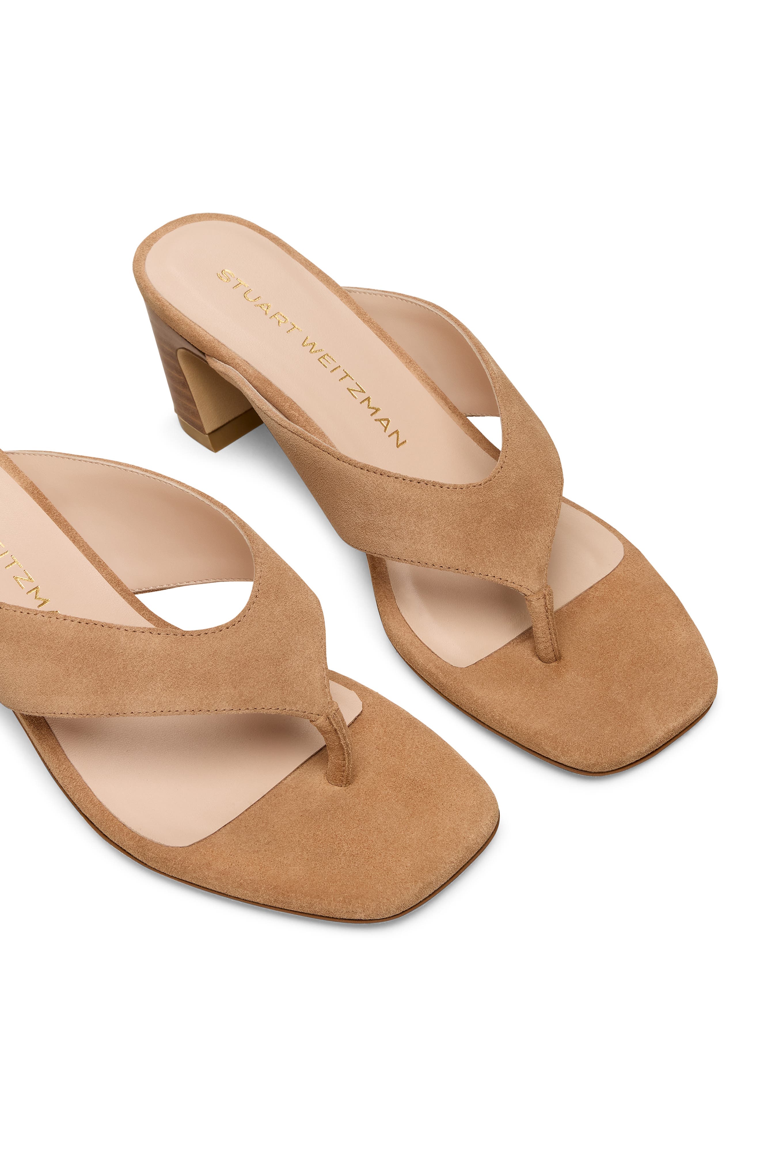 Stuart Weitzman Stassi 50 Thong Sandal, Alternate, color, New Camel