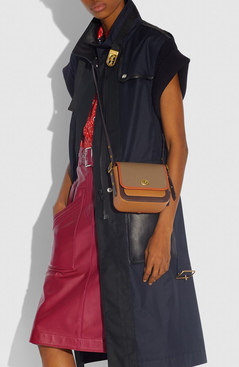COACH Rambler Colorblock Leather Crossbody Bag, Alternate, color,