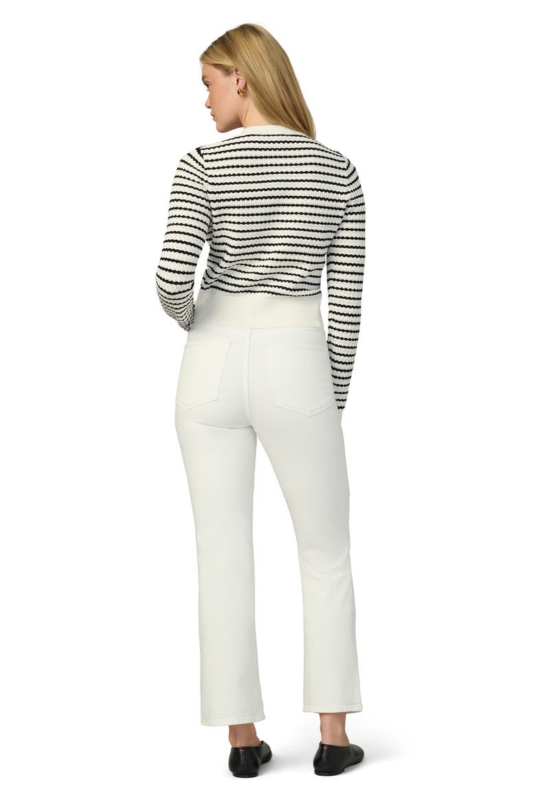 The Pointelle Dani Cardigan, Alternate, color, MILK/ BLACK STRIPE