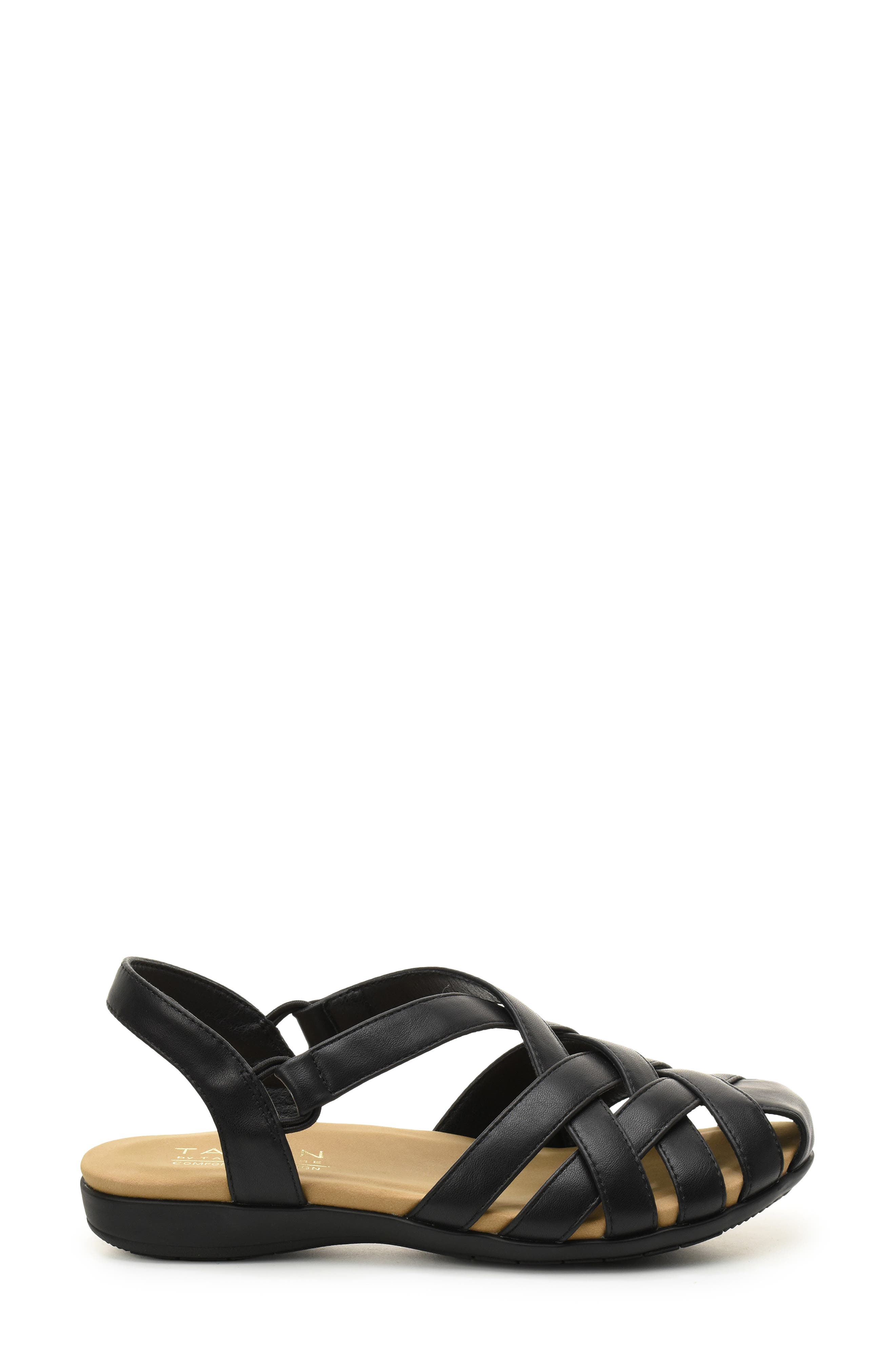 Taryn Rose Woven Slingback Sandal, Alternate, color, Black