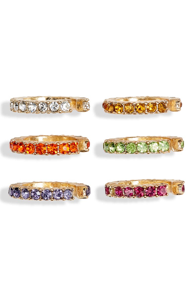 8 Other Reasons Set of 6 Mini Pavé Ear Cuffs, Main, color, 