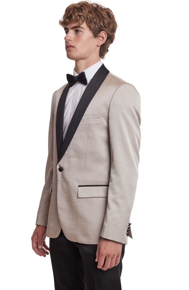 PAISLEY & GRAY Regent Slim Fit Shawl Lapel Tuxedo Jacket, Alternate, color, Sable Beige Black