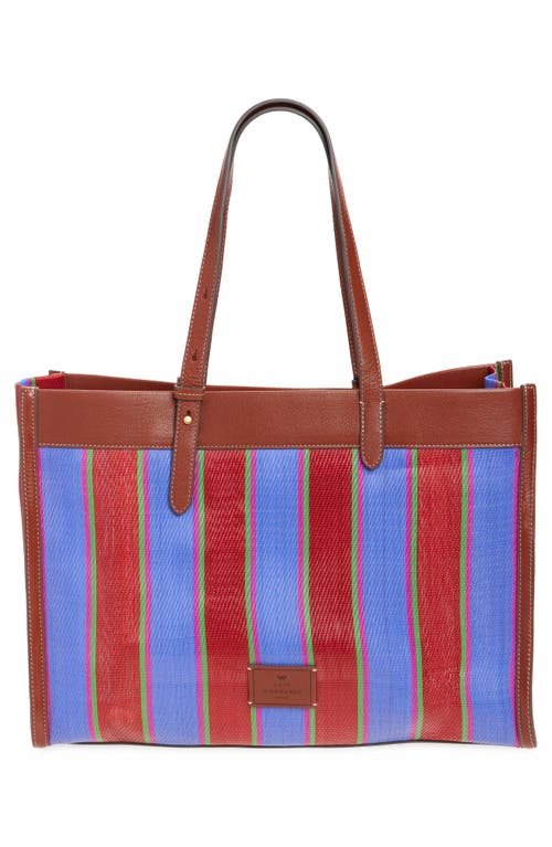 Anya Hindmarch Eyes Stripe Recycled Mesh East/west Tote In Red