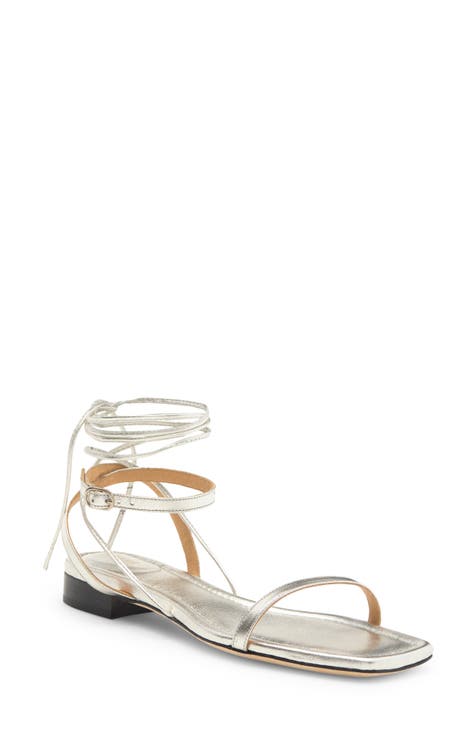 Ramona Metallic Leather Wrap Sandal (Women)