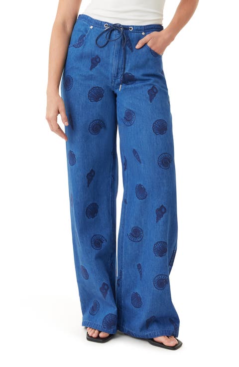 Lia Seashell High Waist Wide Leg Jeans