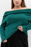City Chic Florence Foldover Off the Shoulder Sweater