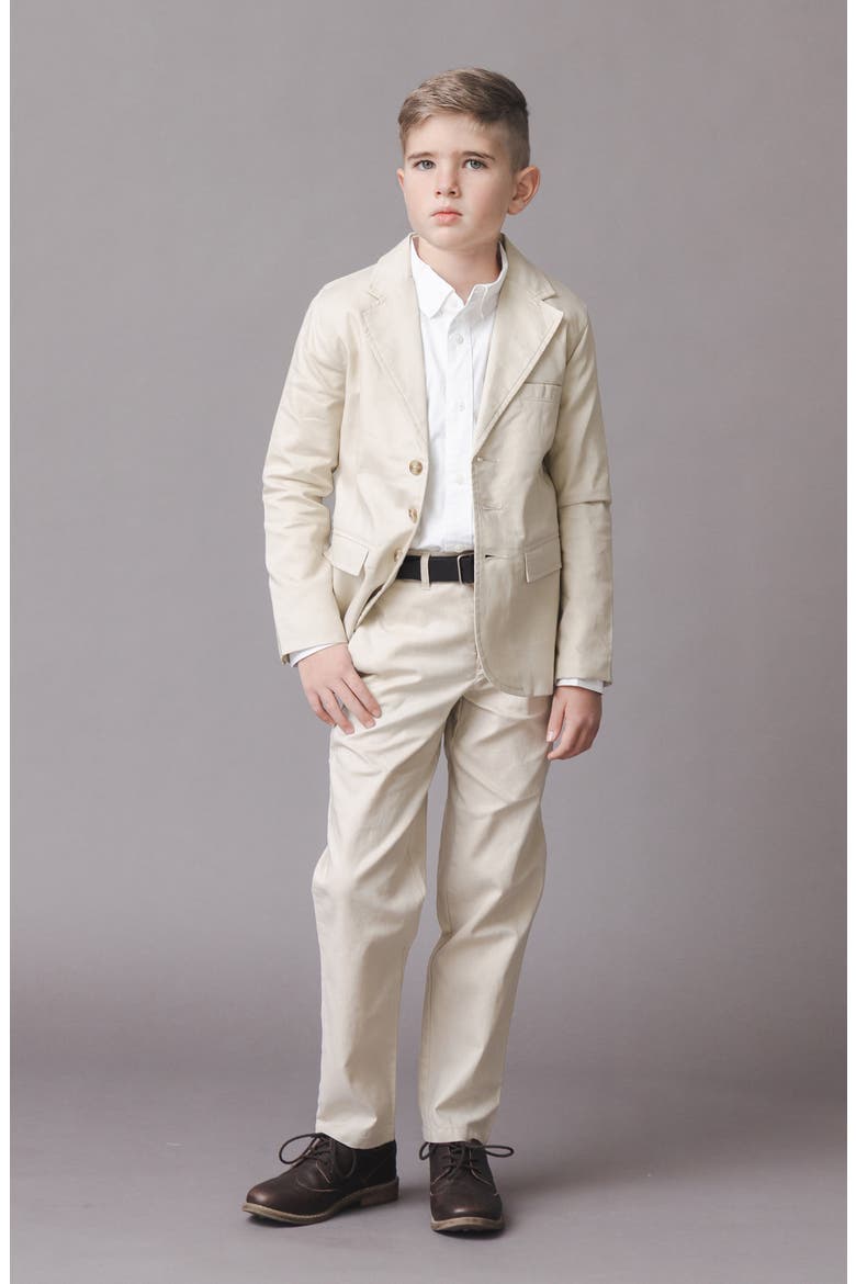 Kids' Linen Suit Jacket, Alternate, color, Sand Linen