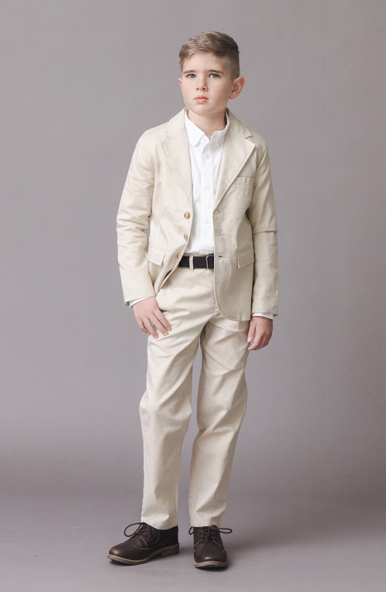 Hope & Henry Kids' Linen Suit Jacket, Alternate, color, Sand Linen