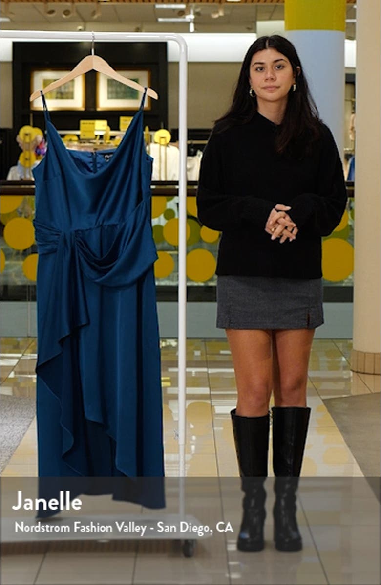 Simplicity Cowl Neck Satin Midi Dress, sales video thumbnail