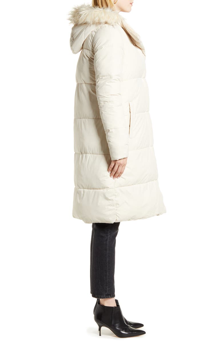 Rachel Parcell Hooded Puffer Coat with Faux Fur Trim, Alternate, color, 