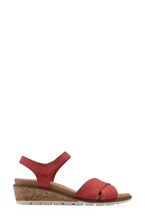Cliffs By White Mountain Tinna Wedge Sandal In Red Nubuck