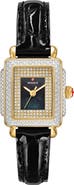MICHELE Mini Deco Madison Special Edition Two-Tone 18K Gold Plate Diamond Pavé Leather Strap Watch, 23mm x 24mm