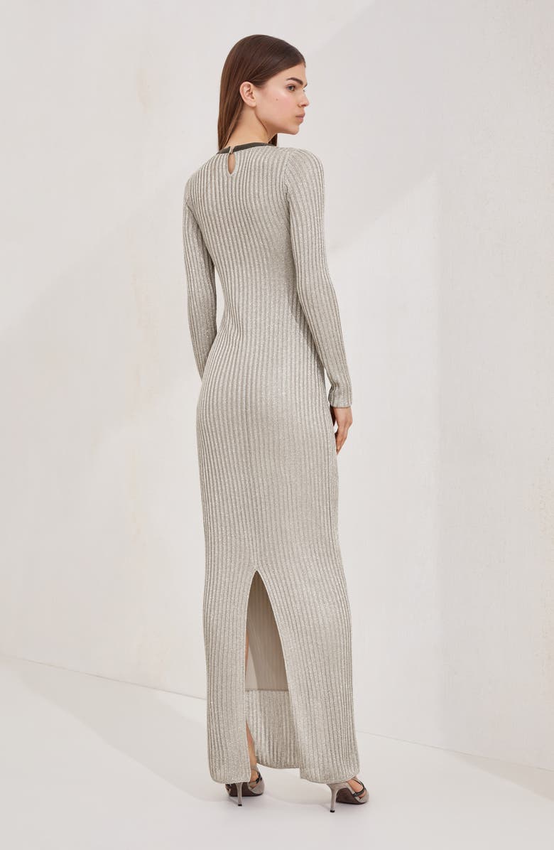 Brunello Cucinelli Sparkling knit dress with monili, Alternate, color, Sand