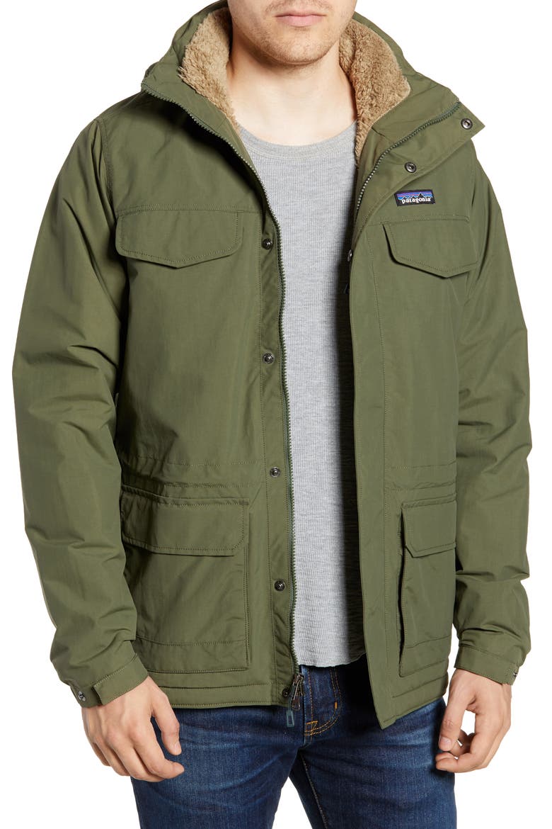 Isthmus Wind Resistant Water Repellent Hooded Parka, Main, color, INDUSTRIAL GREEN
