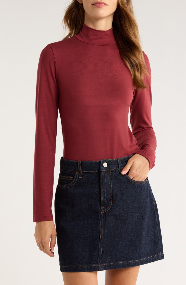 Reformation Nell Turtleneck Knit Top, Main, color, Chianti