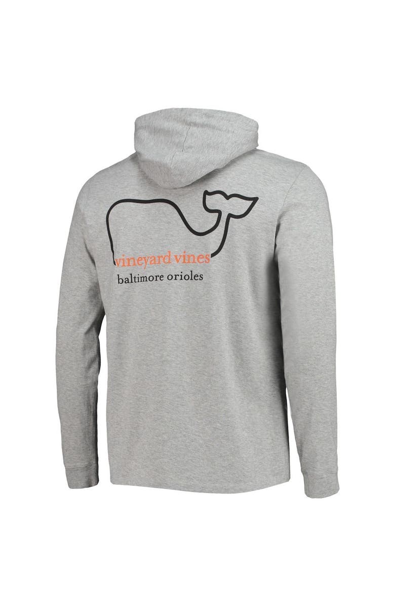 vineyard vines Men's Vineyard Vines Heathered Gray Baltimore Orioles Logo Hoodie Long Sleeve T-Shirt, Alternate, color, 