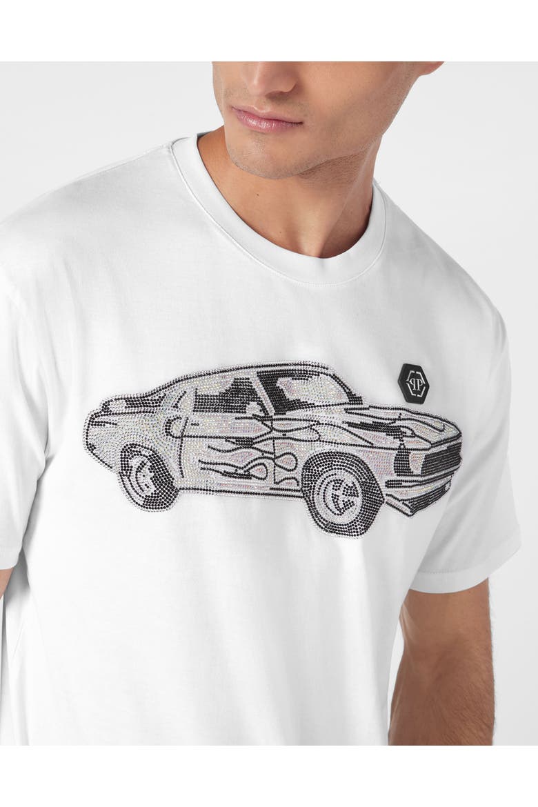 Jersey T-Shirt Round Neck Ss Strass Cars Racing Men, Alternate, color, white