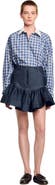 SANDRO Short denim ruffled skirt