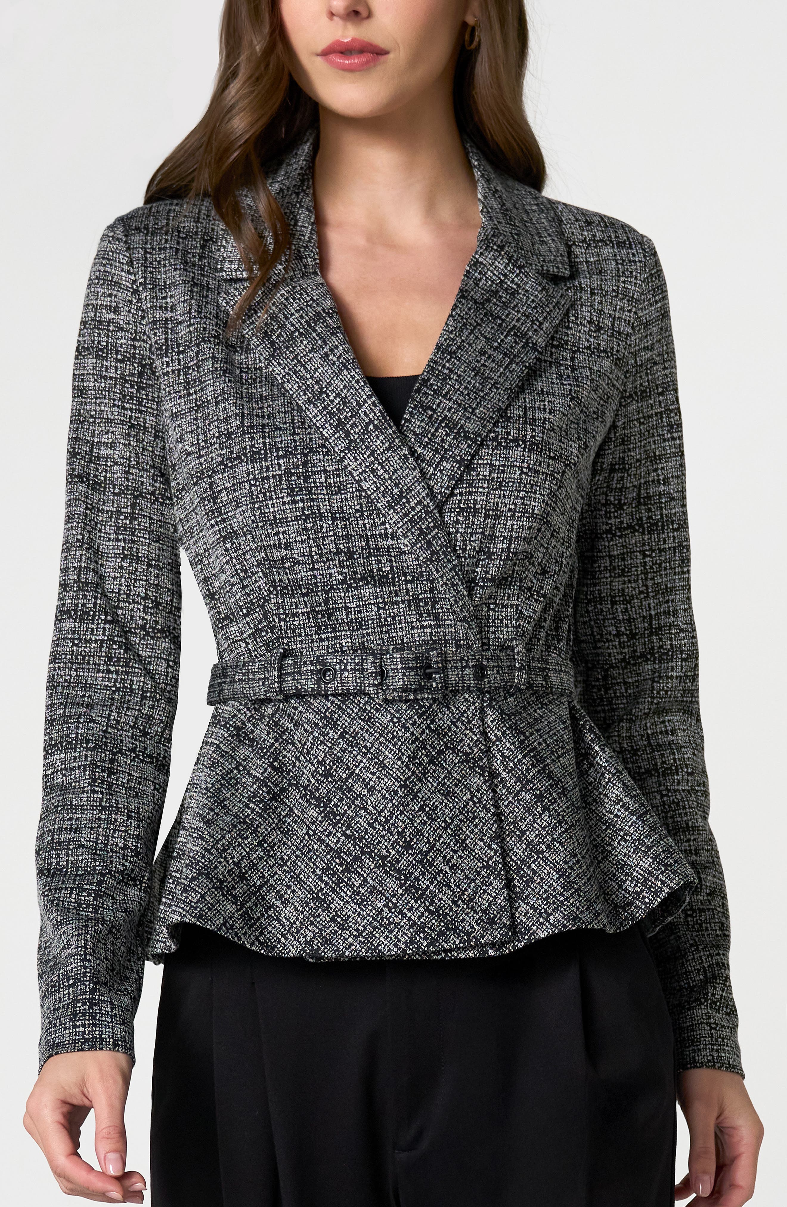 selected BLACK/ MULTI TWEED PRINT