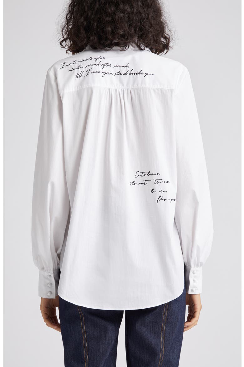 Kandice Mon Amour Embroidered Woven Shirt, Alternate, color, WHITE/ BLACK
