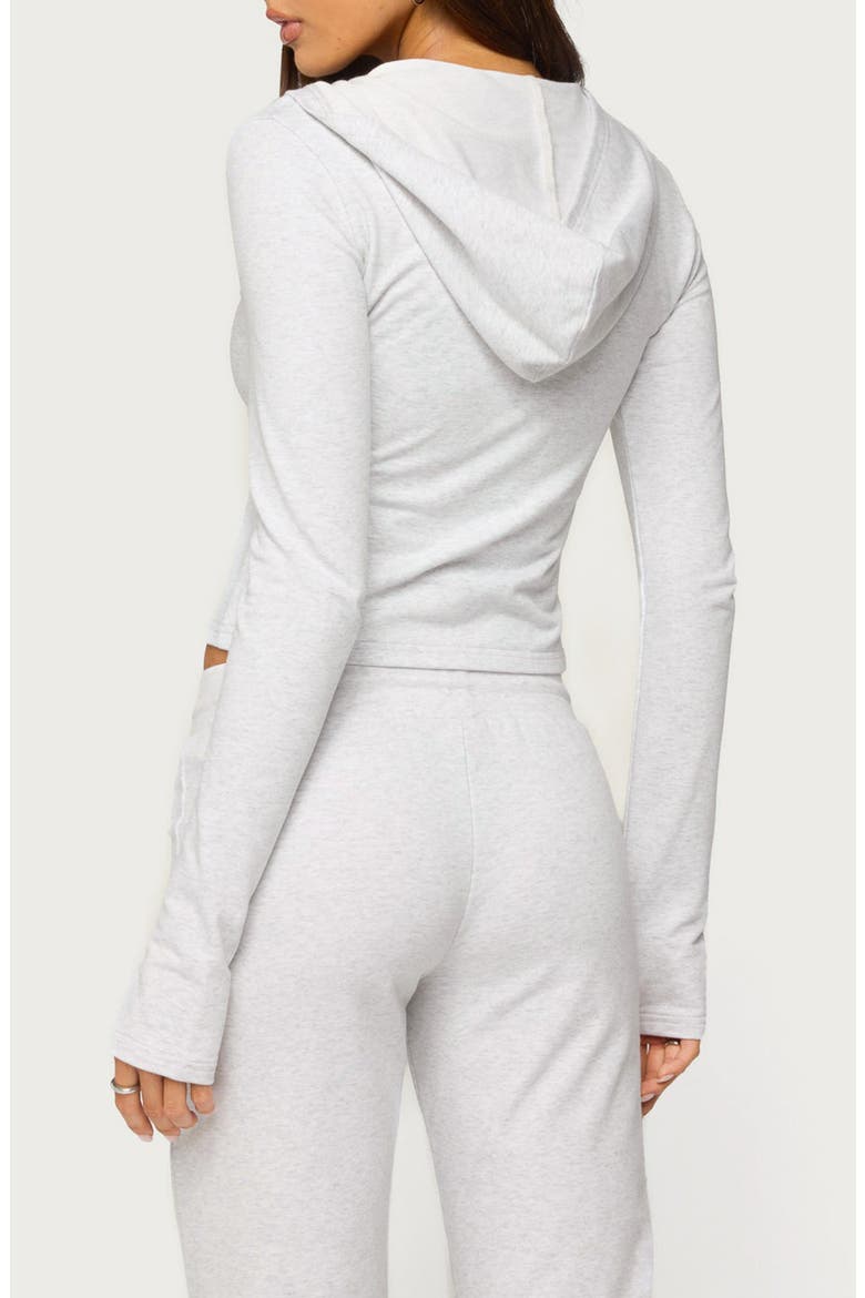 Keara Fitted Full Zip Hoodie, Alternate, color, LIGHT-GRAY-MELANGE