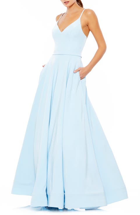 Classic  Sleeveless A-Line V-Neck Ballgown