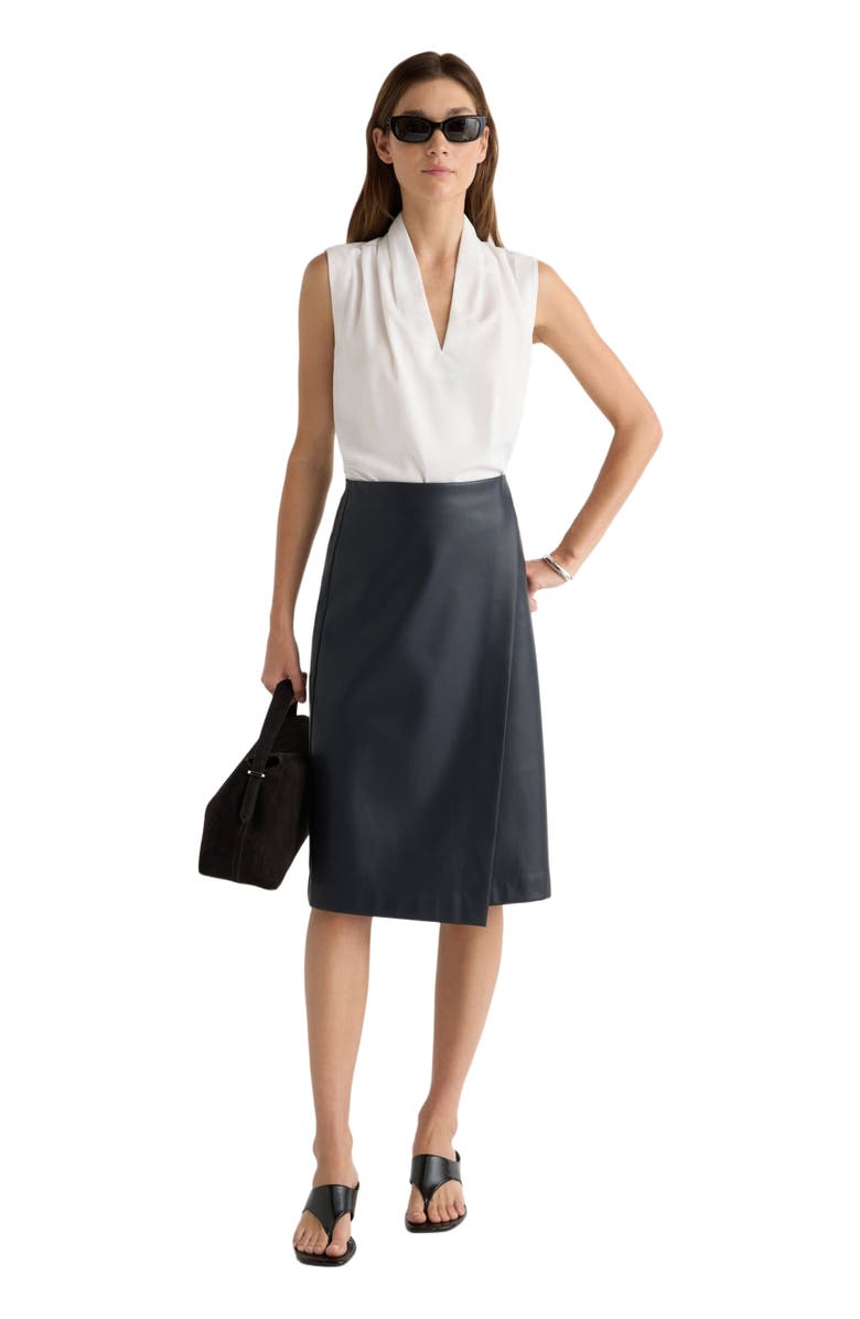 Modern Citizen Alba Asymmetric Vegan Leather Skirt, Alternate, color, 