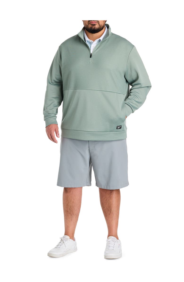 Reebok Big & Tall Performance Double-Knit 1/4-Zip Pullover, Alternate, color, Light Fog