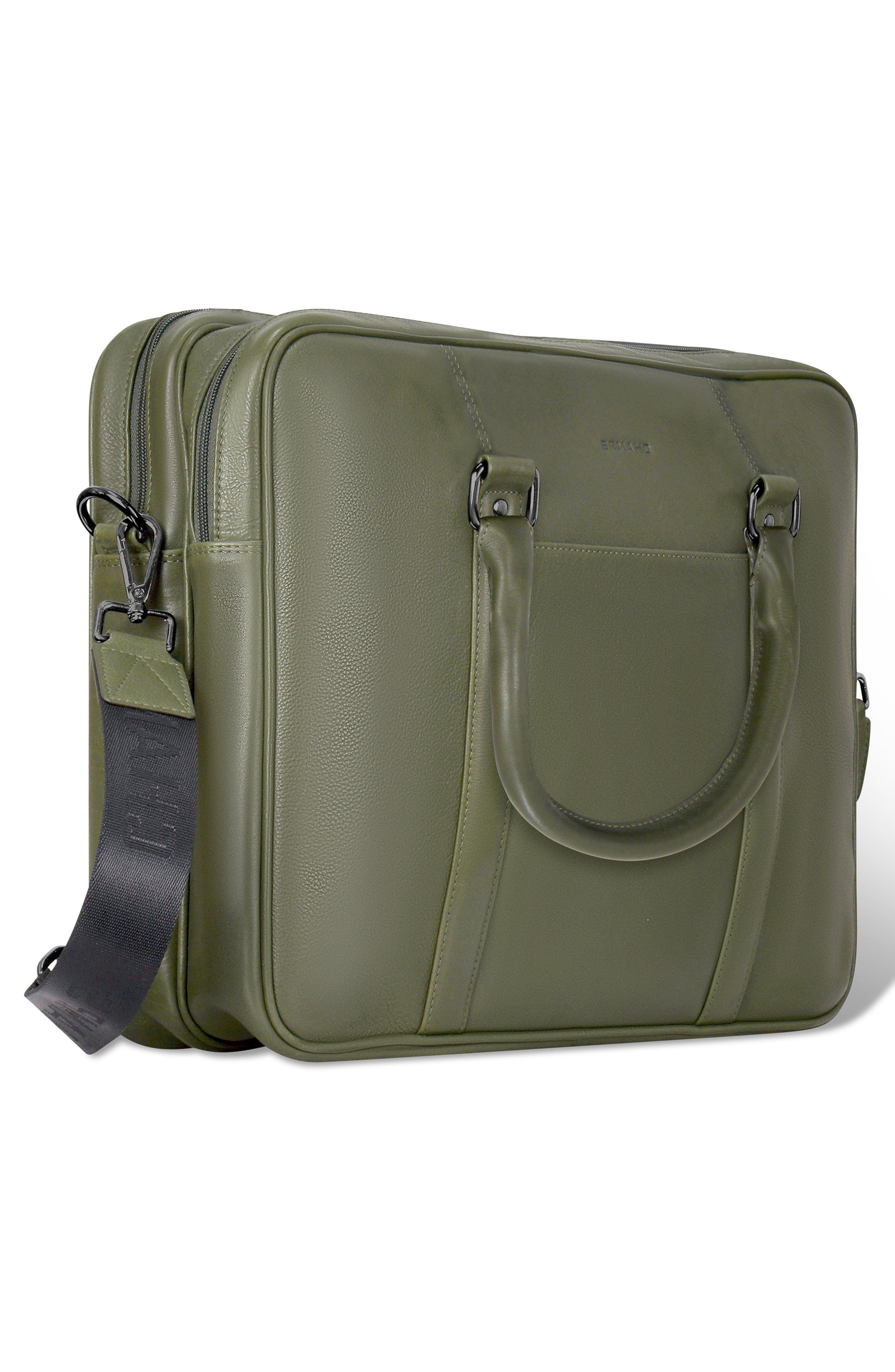 Onyx Leather Briefcase, Alternate, color, KHAKI