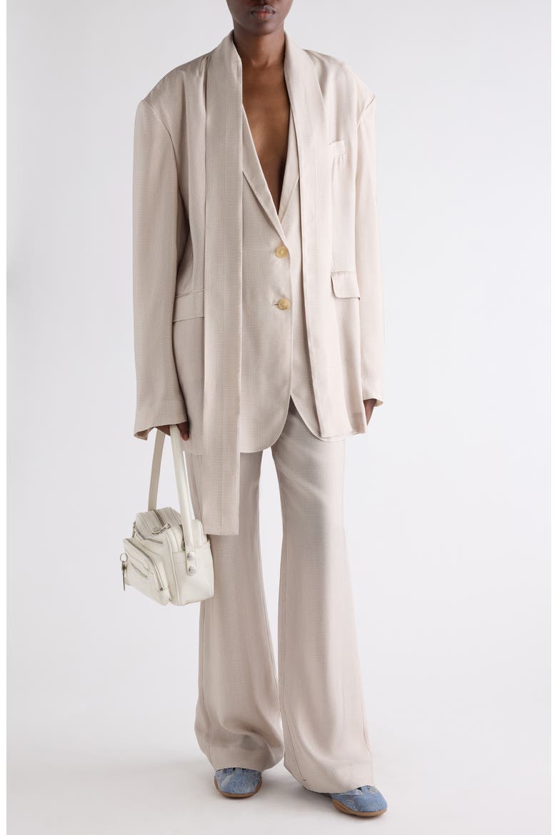 Casual Check Cupro Trousers, Alternate, color, BEIGE MULTI