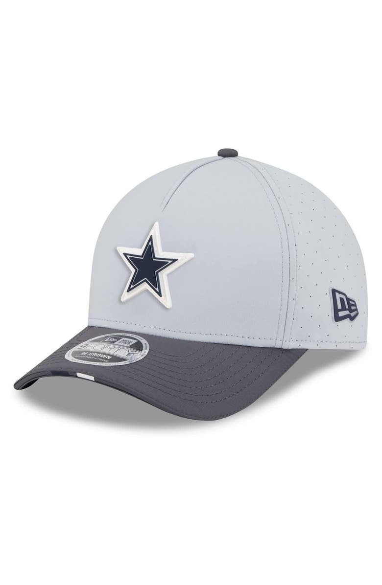 New Era Men's New Era Gray/Graphite Dallas Cowboys 2025 NFL Training Camp A-Frame 9FORTY Adjustable Hat, Main, color, Gray