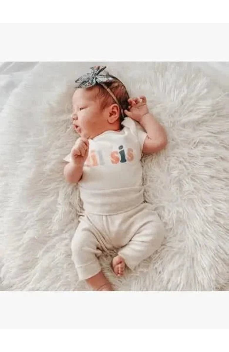 Finn + Emma Organic Baby Graphic Bodysuit | Lil Sis, Alternate, color, Off White