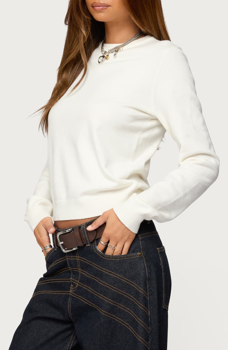 EDIKTED LIizzey Crewneck Sweater, Alternate, color, White