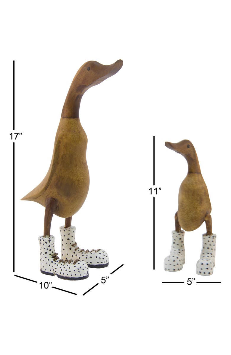 SONOMA SAGE HOME Brown Bamboo Farmhouse Duck Sculpture - Set of 2, Alternate, color, Brown