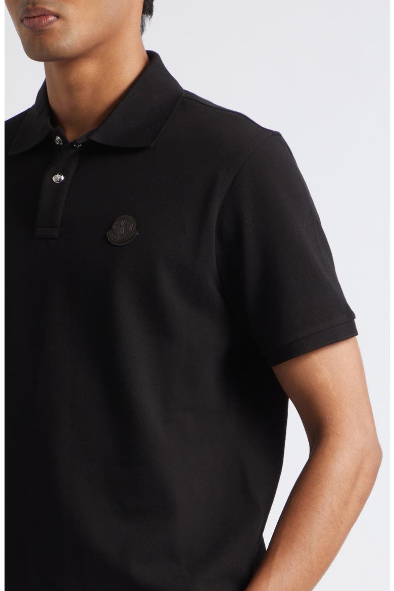 Cotton Piqué Polo, Alternate, color, BLACK