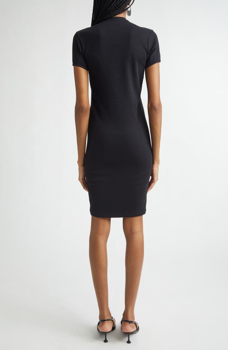 Coperni C-Logo Gathered Organic Cotton Minidress, Alternate, color, Black