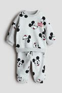 H&M 2-piece Printed Sweatshirt And Joggers Set