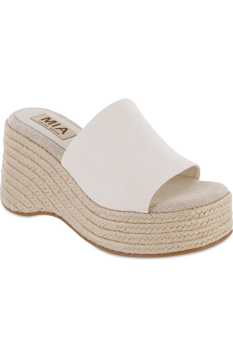MIA Limited Edition Palma Espadrille Platform Wedge Sandal, Main, color, Bone